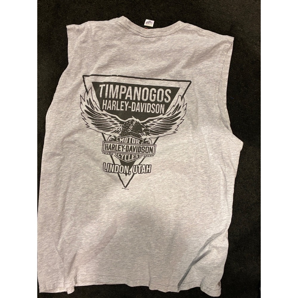 Harley-Davidson Mens 3XL Timpanogos Utah Sleeveless Muscle T-Shirt Gray Eagle